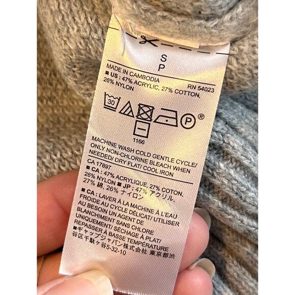 Banana Republic Womens Plaid Crew Neck Knit Sweater Casual Gray White Size Small - Picture 6 of 8